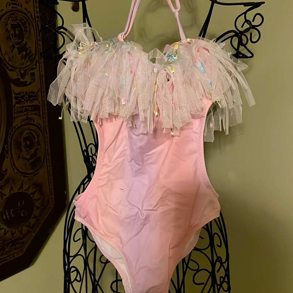 Stella Cove Girls Petals One Piece Bathing Suit Swimsuit Pink Size 6